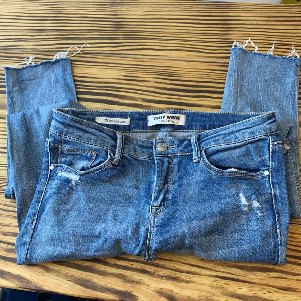 Tally Weigl Low Waist Skinny Distressed Jeans